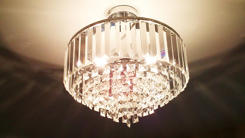 Crystal chandelier installation