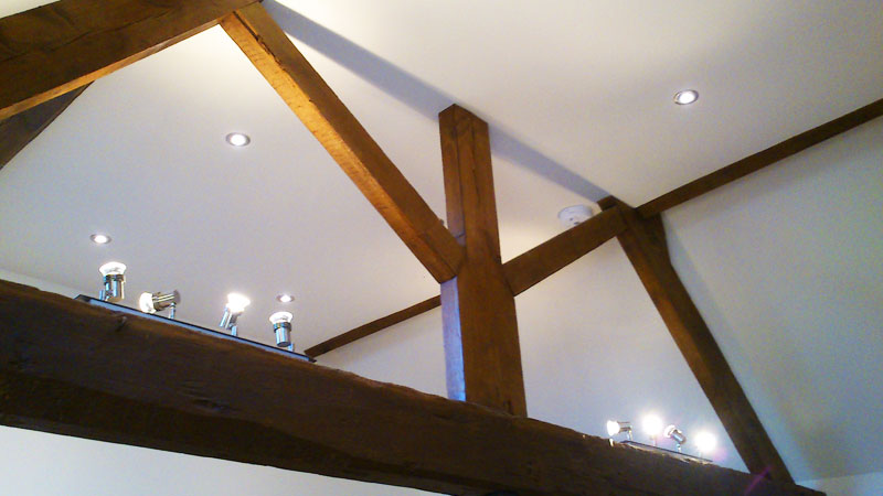 Kitchen overhead beam lighting